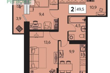 2-к квартира, 51 м², 1/7 эт.