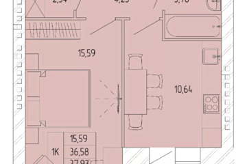 1-к квартира, 37 м², 8/8 эт.