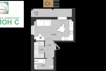 Студия, 32,3 м², 2/9 эт.
